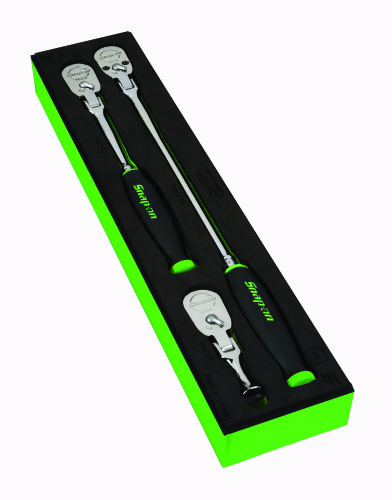 Jeu de 3 cliquets Dual 80&reg; &agrave; manche coussin&eacute; &agrave; t&ecirc;te articul&eacute;e &agrave; prise 1/4 po avec&nbsp;module en mousse, vert