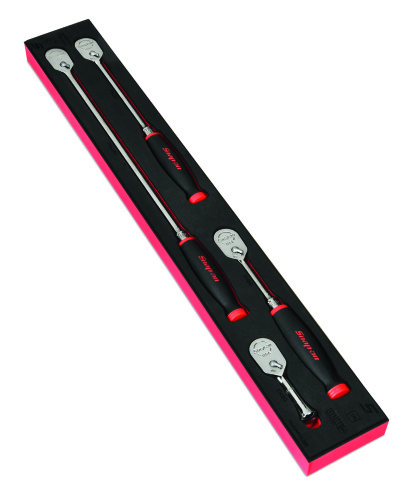 Jeu de 4 cliquets Dual 80&reg; &agrave; manche coussin&eacute;e &agrave; prise 3/8 po avec diviseur en module, rouge