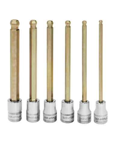 Douilles porte-embout hexagonales longues 3/8