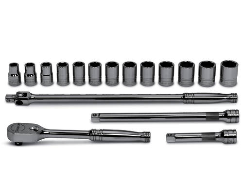 1/2&rdquo; Ratel Flank Drive&reg; doppenset 6-kant, 17-delig (12 - 24 mm.)