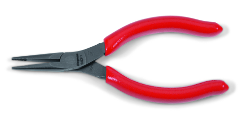 Pince &agrave; bec effil&eacute; demi-ronde droit, rouge (L = 127 mm.)