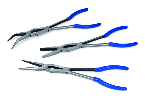 Jeu de pinces longues &agrave; double articulation&nbsp;3-pi&egrave;ces (Blue-Point&reg;)