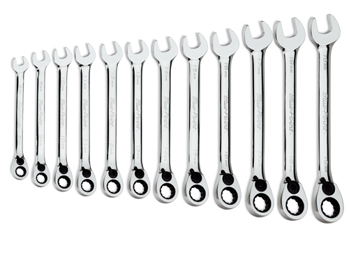 Ratelring/steeksleutelset, 15&ordm; offset, 12-kant, 12-delig (8 - 19mm.) (Blue-Point®)