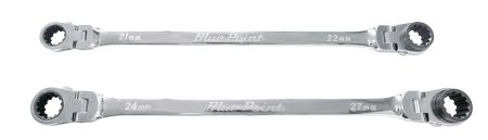 Jeu de clés à cliquet extra-longues à tête flexible, 2 pièces (21–27 mm)