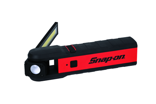 Slim Line Dual-Gelenk-Akkulampe 600 Lumen mit Wechselakku, rot