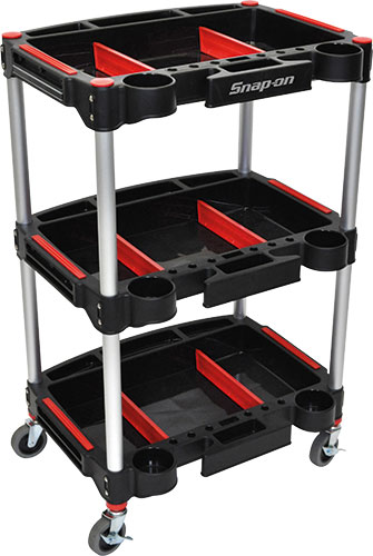 Snap-on&copy; Service Cart met 3 inlegplanken (Zwart)
