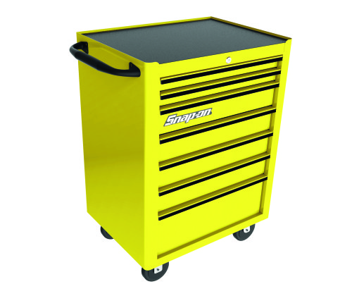Servante avec 7 tiroirs, jaune