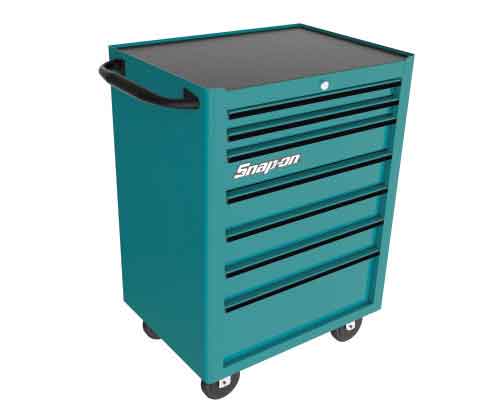 Servante avec 7 tiroirs, teal