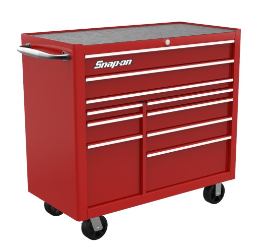 10-ladige Snap-on&reg; robuuste gereedschapswagen, rood met zilveren trim