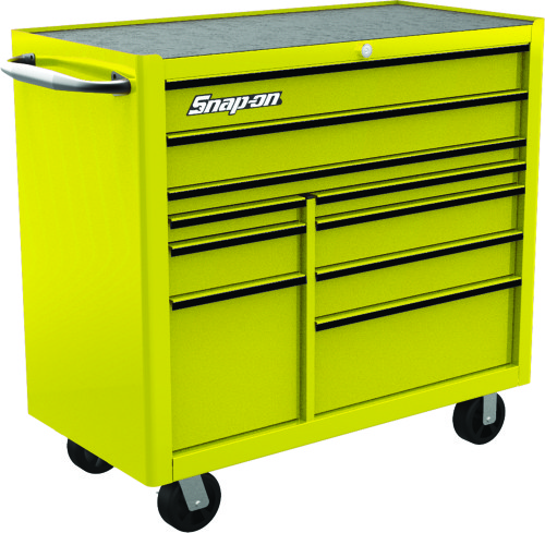 10-ladige Snap-on&reg; robuuste gereedschapswagen, geel met zwarte trim