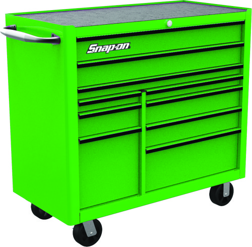 10-ladige Snap-on&reg; robuuste gereedschapswagen, extreme green met zwarte trim