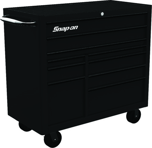 10-ladige Snap-on&reg; robuuste gereedschapswagen, mat zwart met zwarte trim