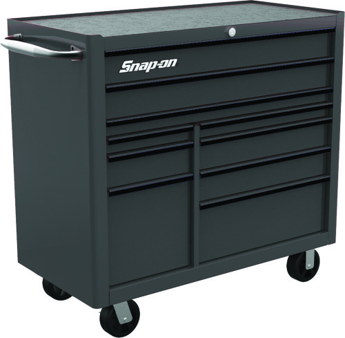 10-ladige Snap-on&reg; robuuste gereedschapswagen, storm grey met zwarte trim