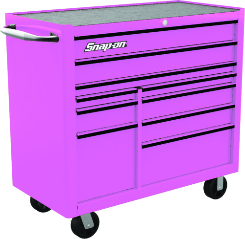 10-ladige Snap-on&reg; robuuste gereedschapswagen, roze met zwarte trim