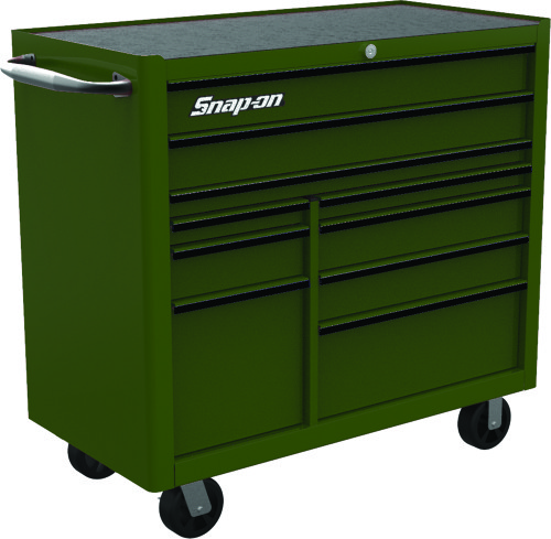 10-ladige Snap-on&reg; robuuste gereedschapswagen, combat groen met zwarte trim