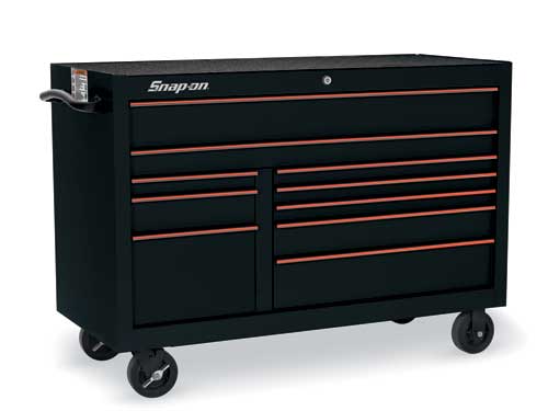 10-Ladige gereedschapswagen uit de Classic series, zwart met rode trim