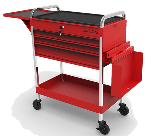 Blue-Point&reg; service gereedschapswagen, rood met zwarte trim