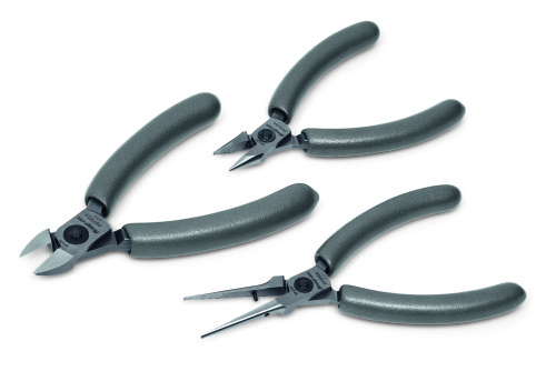 Jeu de 3 pinces de pr&eacute;cision, 3-pi&egrave;ces