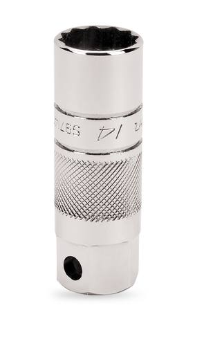 3/8&rdquo; Bougiedop 14 mm., 12-kant, 60 mm. hoog, rubber