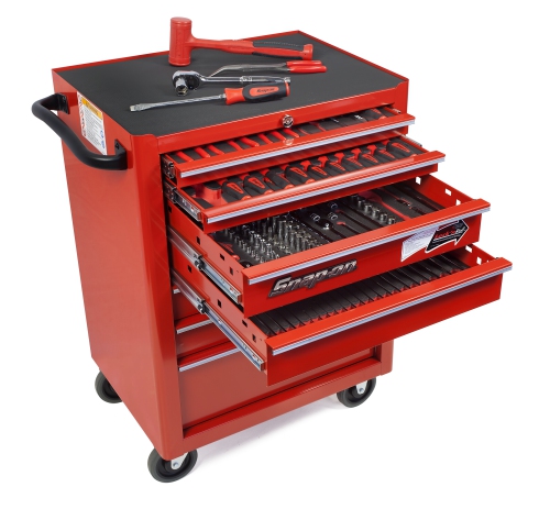 Composition standard de 213 outils avec syst&egrave;me Tool Control, dans une servante rouge Snap-on&reg;