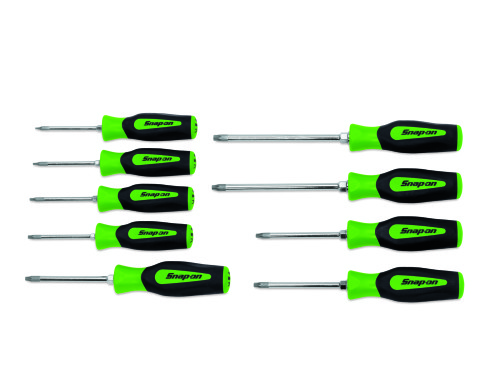TORX® schroevendraaierset met groene softgrip handvatten, 9-delige, T8 t/m T45