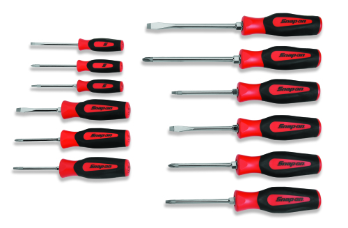 Jeu de tournevis Instinct&reg; avec manche softgrip, 12-pi&egrave;ces (rouge)