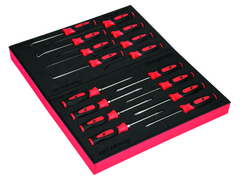 Jeu de tournevis combin&eacute;s &agrave; manche Instinct&reg; &agrave; pointe miniature, TORX&reg;, de pics et d&rsquo;outils de d&eacute;pose de joints avec&nbsp;module en mousse, 16-pi&egrave;sces, rouge