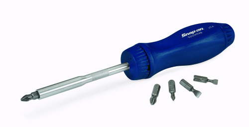 Tournevis &agrave; cliquet Snap-on&reg;, L = 222 mm. (Bleu M&eacute;tallique)