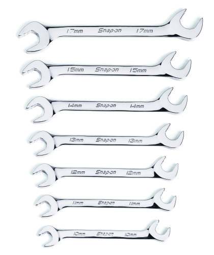 Jeu de 7 cl&eacute;s &agrave; fourches m&eacute;triques &agrave; t&ecirc;tes inclin&eacute;es &agrave; quatre angles de configuration Flank Drive&reg; Plus, 10&ndash;17 mm.