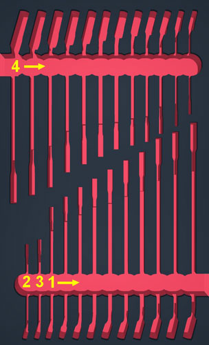 ToolBed pour jeu de clés noir/rouge