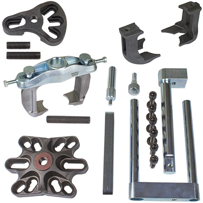 Ensemble d'outils combin&eacute;s destin&eacute;s &agrave; l'extraction de roulements de roue avant pour Mercedes Sprinter, Vito et Viano avec roulements de roue de deuxi&egrave;me g&eacute;n&eacute;ration
