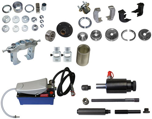 Kit de d&eacute;marrage Wallmek pour roulements de roue avec virin hydraulique d'une capacit&eacute; de 18 tonnes.