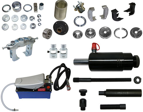 Kit de d&eacute;marrage Wallmek pour roulements de roue avec v&eacute;rin hydraulique de 22 tonnes.